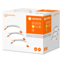 LEDVANCE Spot encastrable blanc, downlight slim avec pilote intégré, Ø 120 mm, couleur de lumière blanc chaud (3000K), 8W, IP20, pack de 3 LEDVANCE Spot encastrable blanc, downlight slim avec pilote intégré, Ø 120 mm, couleur de lumière blanc chaud (3000K), 8W, IP20, pack de 3