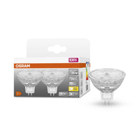 OSRAM Star LED lampe à réflecteur pour culot GU5.3, verre clair, blanc chaud (2700K), 345 lumens, remplace les ampoules traditionnelles de 35W, non dimmable, pack de 2