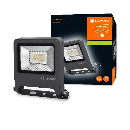 OSRAM ENDURA FLOOD PC LED-schijnwerper, 100 W, koudwit, 4000 K, 12000 lumen, IP65, gerecycled aluminium, efficiëntie 120 lm/W, grijs, 230 V
