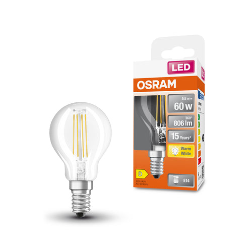 OSRAM LED Retrofit Classic P lampe LED (ex 60W) 6,5W / 2700K blanc chaud E14