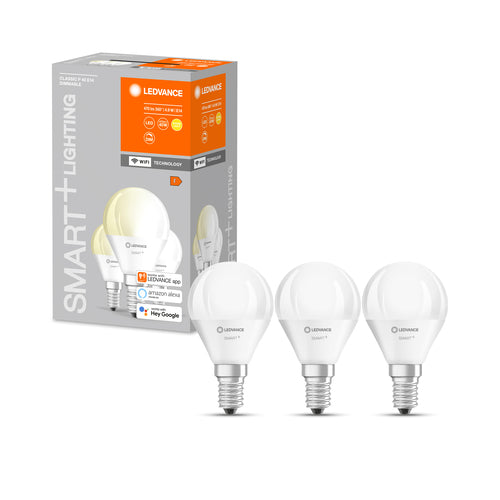 LEDVANCE Wifi SMART+ Ampoule LED Mini Bulb à intensité variable (ex 40W) 5W / 2700K blanc chaud E14 3 pièces