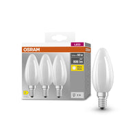 OSRAM LED BASE RETRO Matt CLASSIC B LED-lampes, forme classique de mini bougies 6W E14, pack de 3, blanc chaud