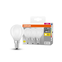 OSRAM LED BASE RETRO MATT CLP Lampes LED, forme classique mini-boule 6W E14 827, paquet de 3, blanc chaud