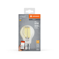 LEDVANCE Ampoule classique de forme filament avec technologie WiFi, 6 W, blanc chaud, B22, lot de 1