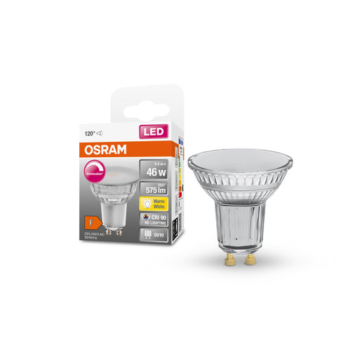 OSRAM Dimmbare LED Reflektor-Lampe LED SUPERSTAR + spot PAR16 GL 46 DIM 6,7W/927 GU10 CRI90 BOX