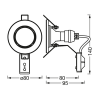 LEDVANCE Lampes spot encastrées en pack de 5, incl. 5x ampoules GU10-OSRAM (5x 2.6W), blanc, boîtier métallique, protection IP20