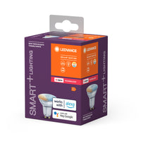 LEDVANCE SMART+ SPOT GU10 TW, lampe à réflecteur LED retrofit avec technologie Smart Home Zigbee, température de couleur réglable,
 PAR16, paquet de 1