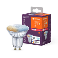 LEDVANCE SMART+ SPOT GU10 TW, lampe à réflecteur LED retrofit avec technologie Smart Home Zigbee, température de couleur réglable,
 PAR16, paquet de 1