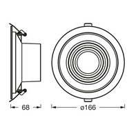 LEDVANCE DECOR FIL DL RIPPLE Downlight, silber, 9W, 850lm