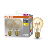 OSRAM LED Base Classic A 45 Filament Rétro 5.9W 827 E27 Pack de 2