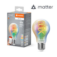 LEDVANCE Matter SMART+ lampe LED CLASSIC A, RGB, verre filament, 4,8W, 470lm, E27