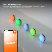 OSRAM Bluetooth SMART+ Enceinte Macaron avec commande gestuelle, lumière LED RVB, rose