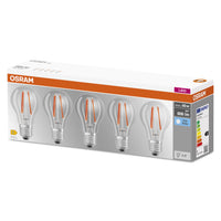 OSRAM LED BASE CLASSIC A Lampe claire (ex 60W) 6,5W / 4000K Blanc froid E27 lot de 5