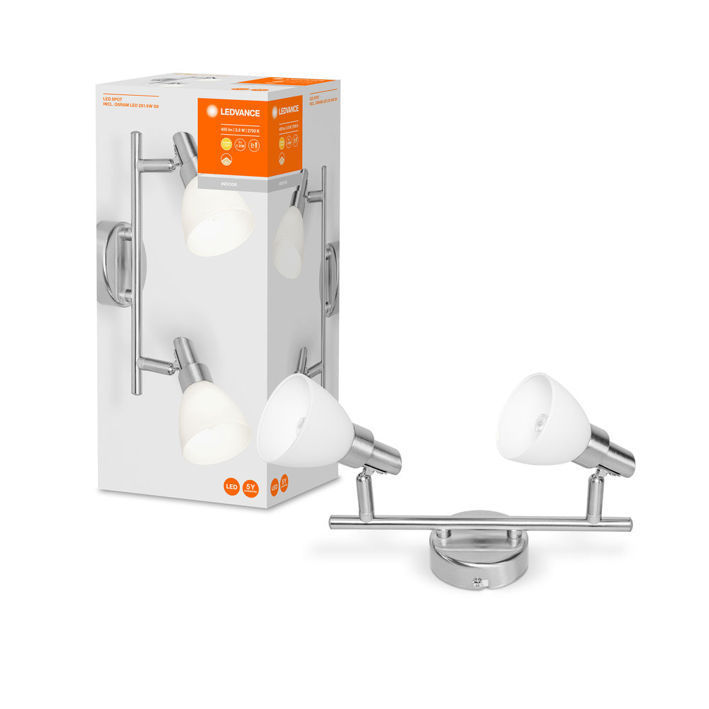 Spot LED LEDVANCE G9 G9 2 x 1,9 W, 400 lm, 2700 K, blanc chaud