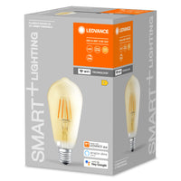 LEDVANCE Lampe LED intelligente avec technologie WiFi de forme Edison dorée, culot E27, dimmable, blanc chaud (2400K), remplace les lampes à incandescence de 53 W, SMART+ WiFi Classic Dimmable, lot de 1