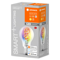LEDVANCE Wifi SMART+LED lampe à filament dimmable, RVB et couleur de lumière changeable E27