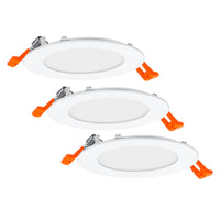 Spot encastrable LEDVANCE blanc, downlight mince avec driver intégré, spot LED, couleur de lumière blanc chaud (3000K), 8W, 120mm, IP20, lot de 3