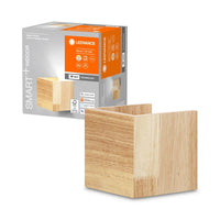 LEDVANCE Wifi SMART+ ORBIS WOOD LED Wandleuchte 11x11cm in Holzoptik Tunable Weiß 7W / 3000-6500K