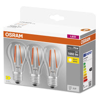 OSRAM LED BASE CLASSIC A lampe claire (ex 75W) 7,5W / 2700K blanc chaud E27, pack de 3