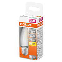 OSRAM LED-Lampen, klassische Minikerzenform, 25 Watts Ersatz, E27, B-shape, 2700 Kelvin, Warm weiß, Klares Glas, single Pack