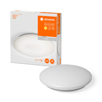 LEDVANCE LED Deckenleuchte Alu weiß, IP44 mit Sensor, 21W, 1800LM, 3000K, 400mm Wandleuchte und Deckenlampe ORBIS,