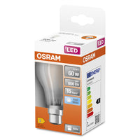 Lampe LED OSRAM LED Retrofit CLASSIC A 6,5W 840 Frosted B22d, 806 lm, 4000 K, blanc froid