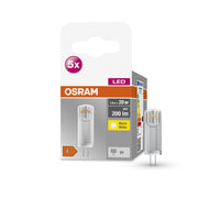 OSRAM lampe LED à broche BASE PIN G4 12 V lampe LED CL20 non dimmable 1,8W, blanc chaud pack de 5