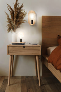 OSRAM DECOR Wood Wall Wandleuchte, schwarz/holz, E27