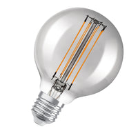 OSRAM Ampoules LED à intensité variable, édition vintage, remplacement de 42 watts, E27, G80, 1800 Kelvin, lumière chaude confortable, verre transparent, pack simple