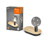 LEDVANCE DECOR Wood Touch Tischleuchte USB, schwarz/holz, E27