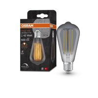 OSRAM Vintage 1906 LED-Lampe, teinte fumée, 11W, 500lm, blanc chaud, E27