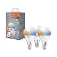 Ampoule LEDVANCE SMART+ Wifi Mini TW FR E14 4,9 W 470 lm, 2 700…6 500 K, blanc réglable, lot de 3