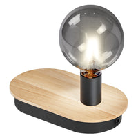 LEDVANCE DECOR Wood Lampe de table USB, noir/bois, E27