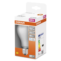 Ampoules LED OSRAM, forme classique d'ampoule, remplacement de 150 watts, E27, A-shape, 6500 Kelvin, lumière du jour froide, mat, single pack