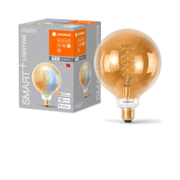 Ampoule LED Globe125 à filament LEDVANCE SMART+ Wifi E27 8 W 600 lm, 2 200…5 000 K, blanc réglable