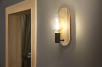 OSRAM DECOR Wood Wall Wandleuchte, schwarz/holz, E27