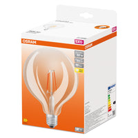 Ampoules LED OSRAM, forme de boule classique, remplacement de 60 watts, E27, G125, 2700 Kelvin, blanc chaud, verre transparent, single pack