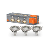 LEDVANCE LED SPOT SET RECESS GU10 3x2.6W GU10 Brushed Nickel, 230 lm, 2700 K, Warmweiß, 3er Pack