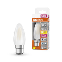 Lampe LED OSRAM LED SUPERSTAR PLUS CLASSIC B FILAMENT 3,4W 927 Frosted B22d, 470 lm, 2700 K, blanc chaud