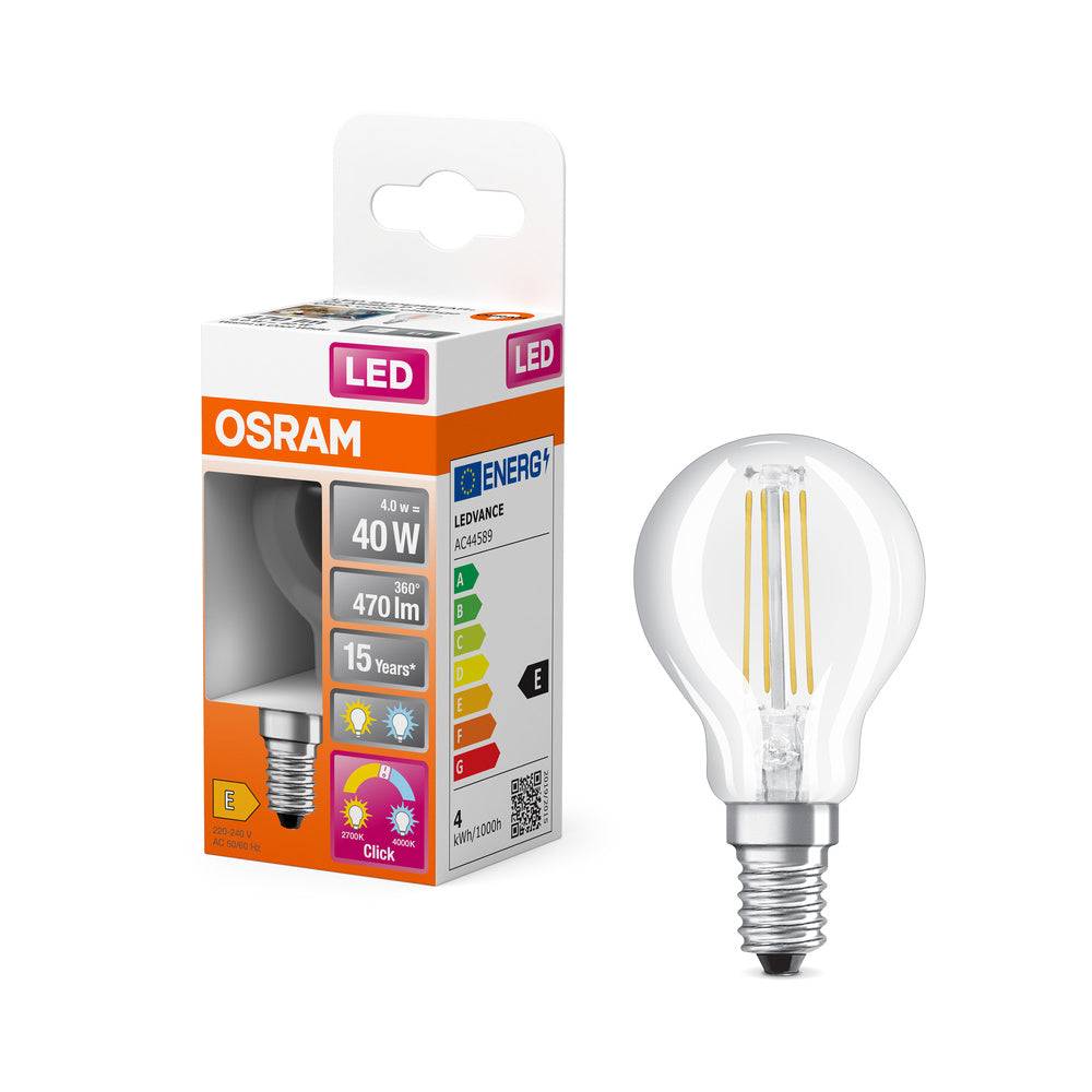 OSRAM LED RELAX and ACTIVE CLASSIC P, Ampoule LED, 4W, 2700-4000K, Click CCT, E14