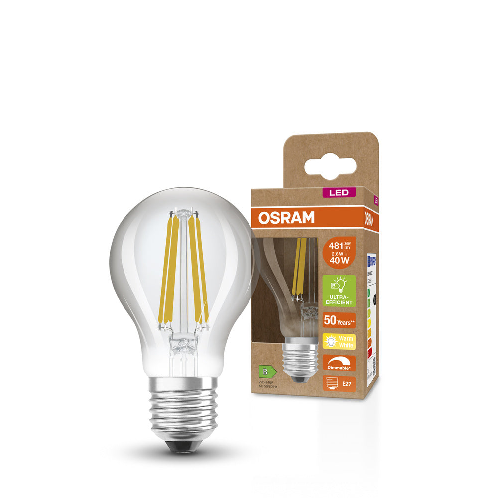 OSRAM SUPERSTAR+ CLASSIC A FIL 40 Lampe LED, 2,6W, 481lm, E27