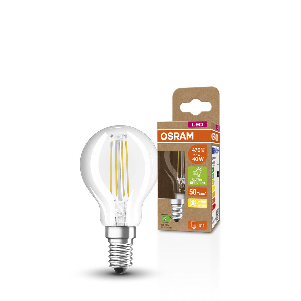 OSRAM SUPERSTAR+ CLASSIC P FIL 40 LED-Lampe, 2,5W, 470lm, E14