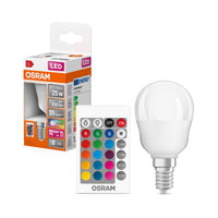 Lampe LED OSRAM Lampes LED Retrofit RGBW avec télécommande 4,2 W 827 Frosted E14 P-Form, 250 lm, 2700 K, Blanc chaud