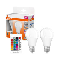 Lampe LED OSRAM Lampes LED Retrofit RGBW avec télécommande 9,4 W E27, 806 lm, 2700 K, blanc chaud, lot de 2