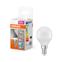 Lampe LED OSRAM LED STAR CLASSIC P 4,9W 840 Givrée E14, 470 lm, 4000 K, blanc froid