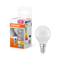 Lampe LED OSRAM LED STAR CLASSIC P 2,5W 827 Givrée E14, 250 lm, 2700 K, blanc chaud