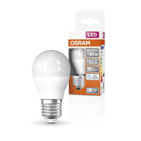 OSRAM LED-Lampen, klassische Miniballform, 40 Watts Ersatz, E27, P-shape, 6500 Kelvin, Kaltes Tageslicht, Matt, single Pack