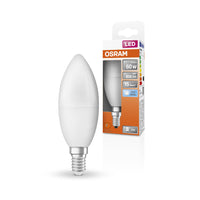 OSRAM LED-Lampen, klassische Minikerzenform, 60 Watts Ersatz, E14, B-shape, 4000 Kelvin, Kalt weiß, Matt