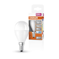 Ampoules LED OSRAM, forme classique de mini-boule, remplacement de 60 watts, E14, P-shape, 4000 Kelvin, blanc froid, mat