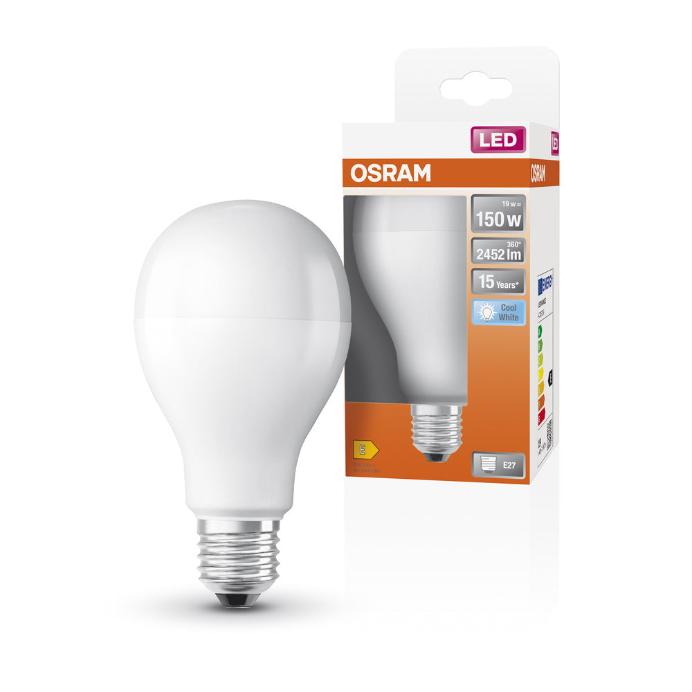 OSRAM LED-Lampen, klassische Kolbenform, 150 Watts Ersatz, E27, A-shape, 4000 Kelvin, Kalt weiß, Matt, single Pack